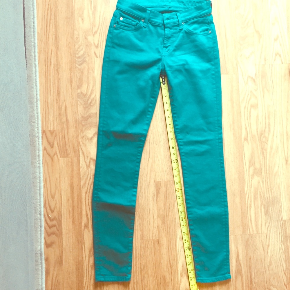 7 For All Mankind Green-Teal Skinnies